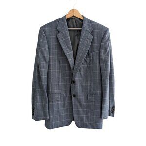 Hickey Freeman Madison Suit Jacket Union Made Vintage Windowpane